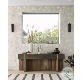 Bingham Rustic Oak Veneer And Black Console Table