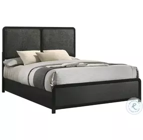 Cavelle Black Upholstered Panel Bedroom Set