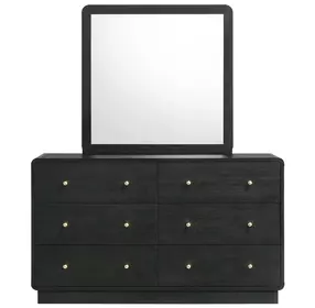 Cavelle Black 6 Drawer Dresser With Mirror