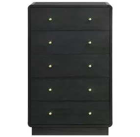 Cavelle Black 5 Drawer Chest