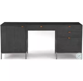 Trey Black Wash Poplar Executive Desk