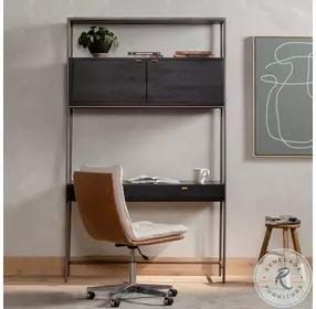 Trey Black Wash Poplar Modular Wall Desk