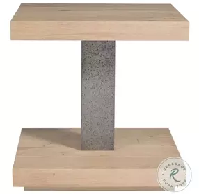 Verite Natural And Antiqued gunmetal Square End Table