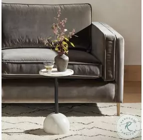 Viola Polished White Marble Accent Table