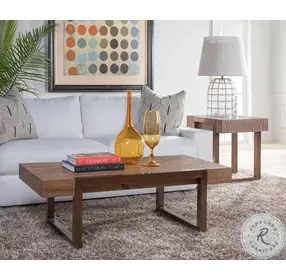 Signature Designs Honey Brown And Bronze Canto Rectangular Cocktail Table