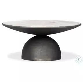 Corbett River Grey Marble Round Occassional Table Set