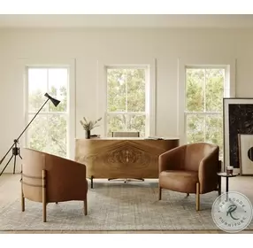 Lunas Gold Guanacaste And Bronzed Iron Executive Desk