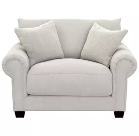 Barrett Natural Upholstered Chair and A Half with Pillows