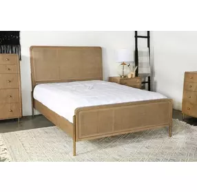 Arini Sand Wash King Upholstered Panel Bed