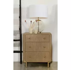 Arini Sand Wash 3 Drawer Nightstand