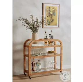 Dory Honey Rattan Bar Cart