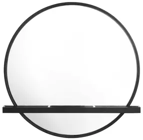 Arini Black Round Vanity Wall Mirror