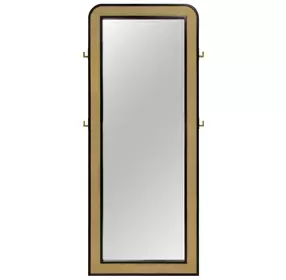 Arini Black Cane Weave Full Length Standing Floor Mirror