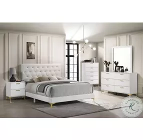 Kendall White 6 Drawer Dresser with Mirror