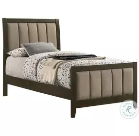 Wilkes Dark Cocoa Youth Upholstered Panel Bedroom Set