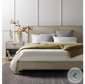 Viggo Vintage White Oak King Panel Bed