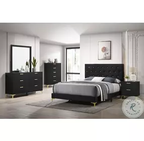 Kendall Black 6 Drawer Dresser with Mirror
