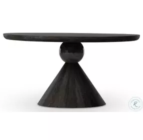 Bibianna Worn Black Marble Dining Room Set