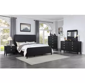 Brookmead Black California King Panel Bed