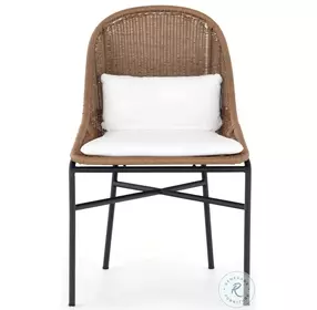 Jericho Charcoal Iron And Natural Fawn Performance Fabric Outdoor Dining Chair