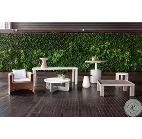 Tucson Stinson White Performance Fabric And Vintage Natural Outdoor Chair