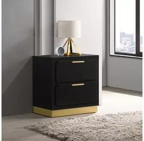 Caraway Black 2 Drawer Nightstand