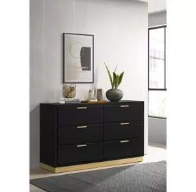 Caraway Black 6 Drawer Dresser