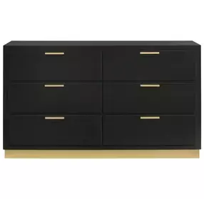 Caraway Black 6 Drawer Dresser