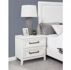 Marielle Distressed White Nightstand