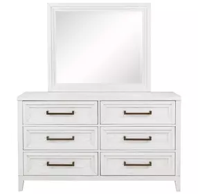 Marielle Distressed White Dresser With Mirror