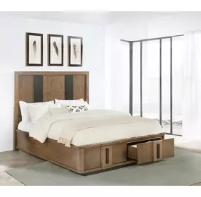 Terrace Ash Brown King Platform Storage Bed