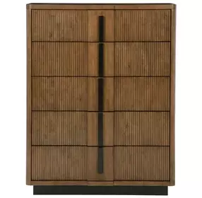 Terrace Ash Brown 5 Drawer Chest