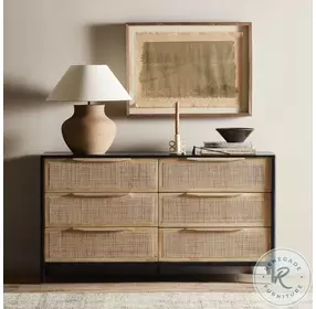 Sydney Black Wash 6 Drawer Dresser