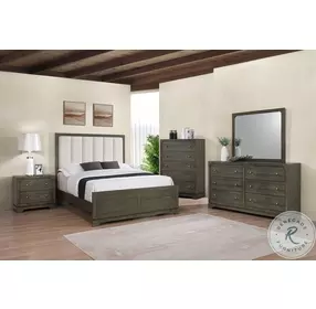 Gran Park Dark Cocoa Queen Upholstered Panel Bed