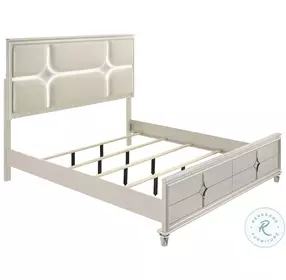Olivia Pearl White Upholstered Panel Bedroom Set
