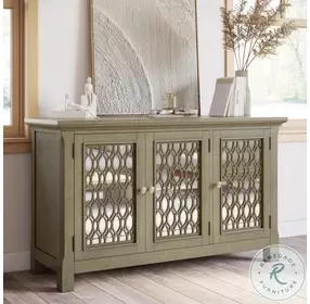 Isabella Champagne 54" Mirrored Accent Cabinet