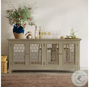 Isabella Champagne 69" Mirrored Accent Cabinet