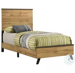 Kaywood Weathered Brown And Natural Pine Youth Panel Bedroom Set