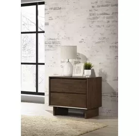 Glenwood Warm Brown 2 Drawer Nightstand