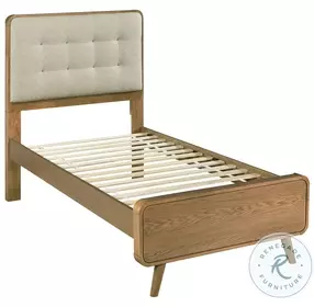 Robyn Light Ash Youth Upholstered Low Profile Platform Bedroom Set