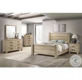 Oakglen Weathered Oak Queen Panel Poster Bed