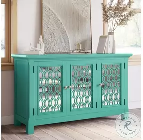Isabella Aqua 54" Mirrored Accent Cabinet