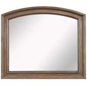 Bethel Wire Brushed Antique Brown Arched Dresser Mirror