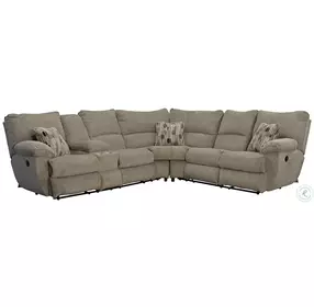 Elliot Pewter Reclining Console Lay Flat LAF Sectional