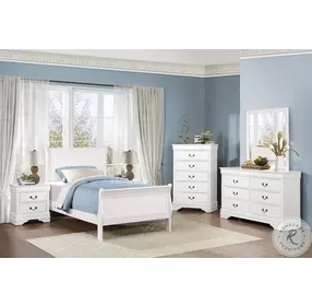 Mayville White Twin Sleigh Bed