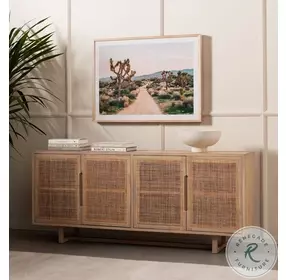 Clarita White Wash Mango and Natural Cane Sideboard