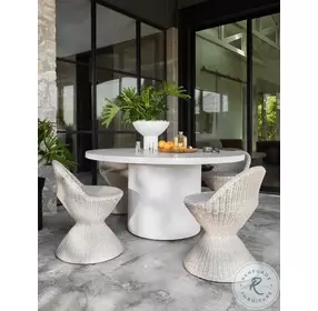 Otero Matte White Round Outdoor 60" Dining Table