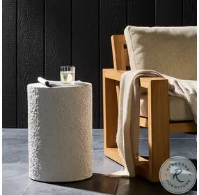 Otero Blanc And Matte White Outdoor Round End Table