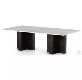 Terrell Raw Black And Polished White Marble Occasional Table Set