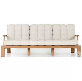 Beck Faye Sand Performance Fabric And Natural Teak Outdoor Sofa